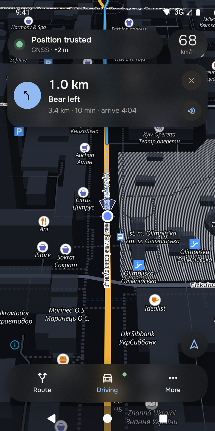 The wtf.ai map guiding a route