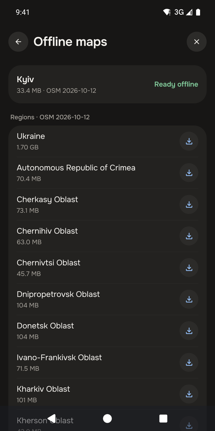 Offline maps
